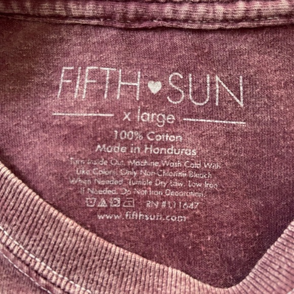 Fifth Sun Faded Maroon Relaxed Crew Neck Long Sleeve Graphic Top Size XL - Picture 3 of 10